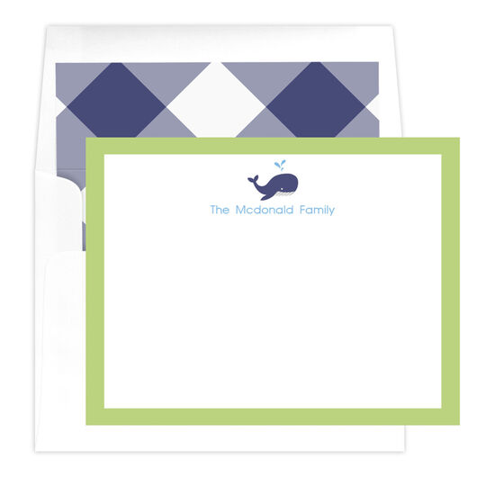 Preppy Whale Flat Note Cards